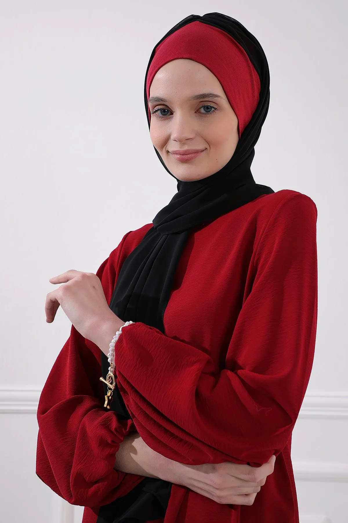 Instant Chiffon Shawl for Women With Cotton Bonnet Chiffon Turban Cap Head Wrap Instant Turban Scarf,BS-2