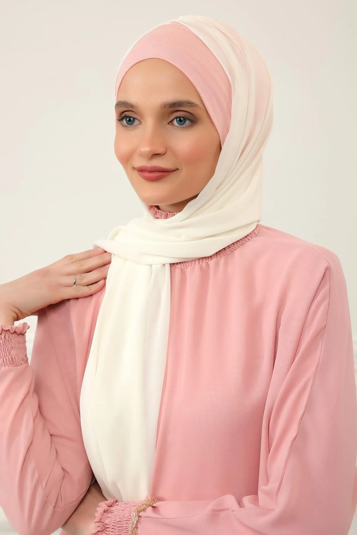 Instant Chiffon Shawl for Women With Cotton Bonnet Chiffon Turban Cap Head Wrap Instant Turban Scarf,BS-2