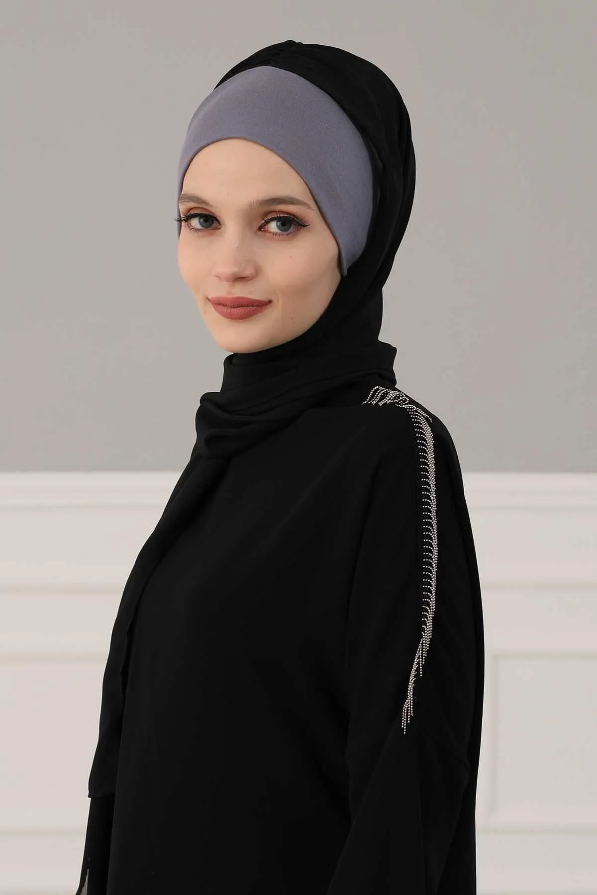 Instant Chiffon Shawl for Women With Cotton Bonnet Chiffon Turban Cap Head Wrap Instant Turban Scarf,BS-2