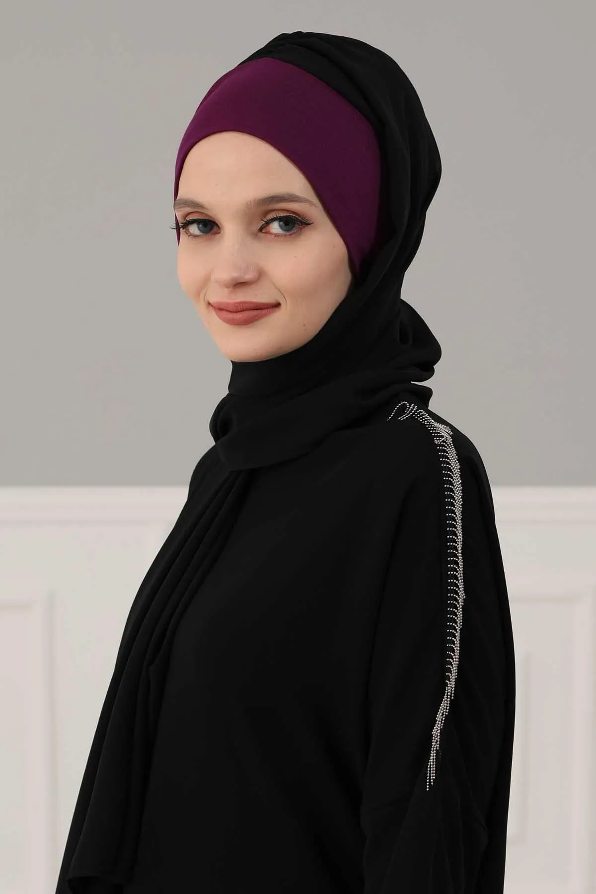 Instant Chiffon Shawl for Women With Cotton Bonnet Chiffon Turban Cap Head Wrap Instant Turban Scarf,BS-2