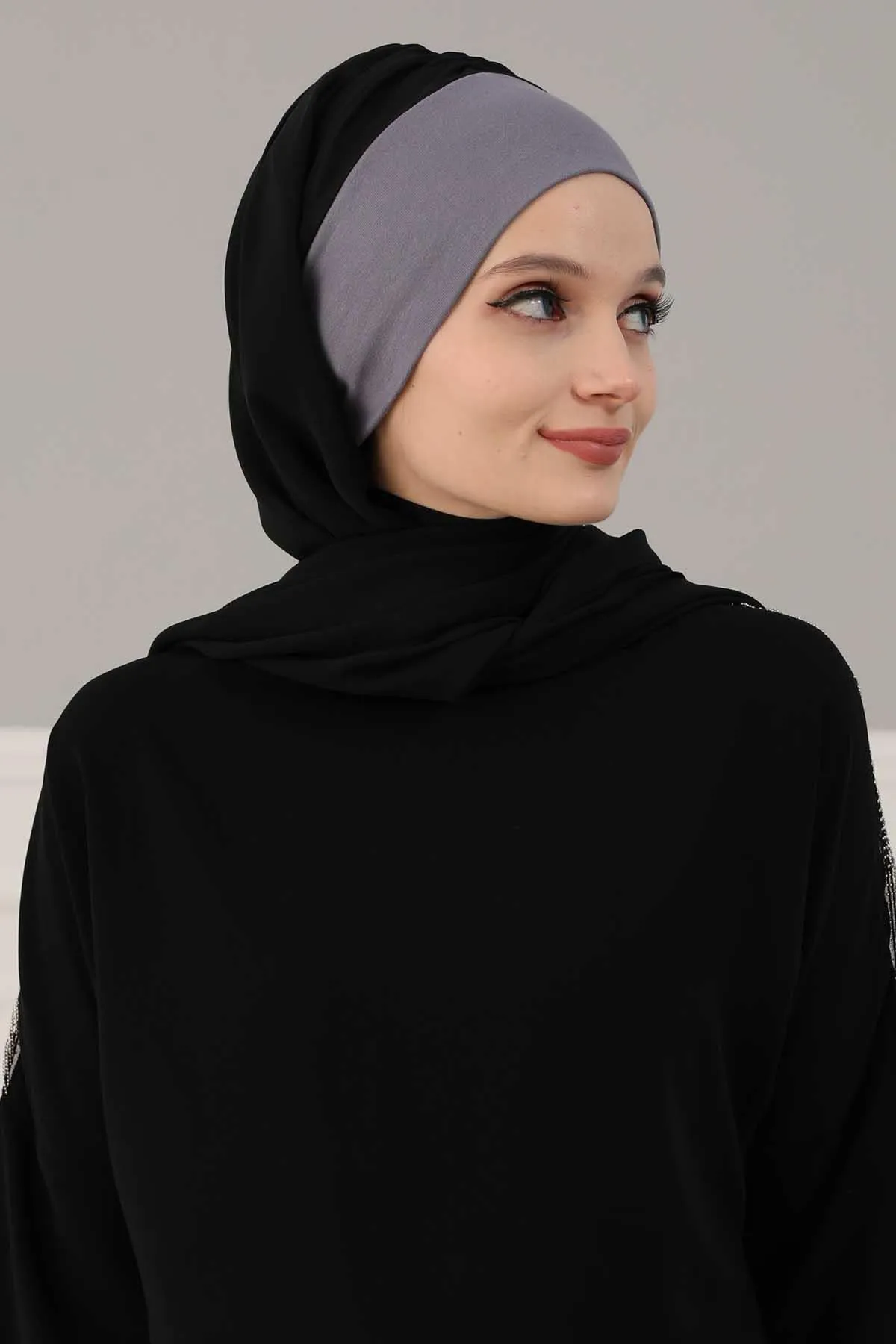 Instant Chiffon Shawl for Women With Cotton Bonnet Chiffon Turban Cap Head Wrap Instant Turban Scarf,BS-2