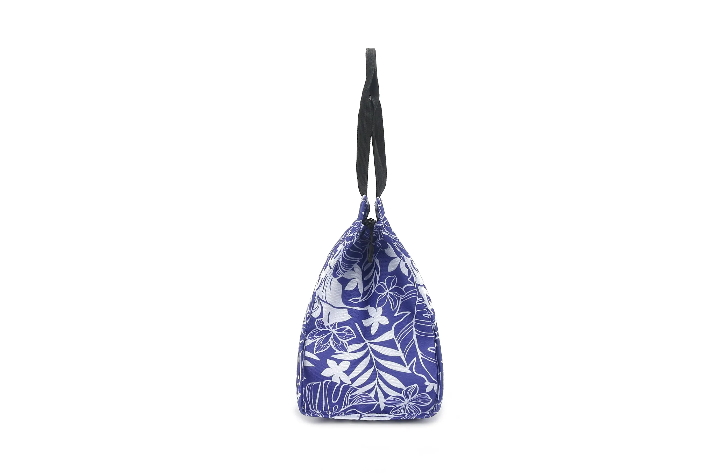 Insulated Lunch Tote Small Monstera Plumeria Purple