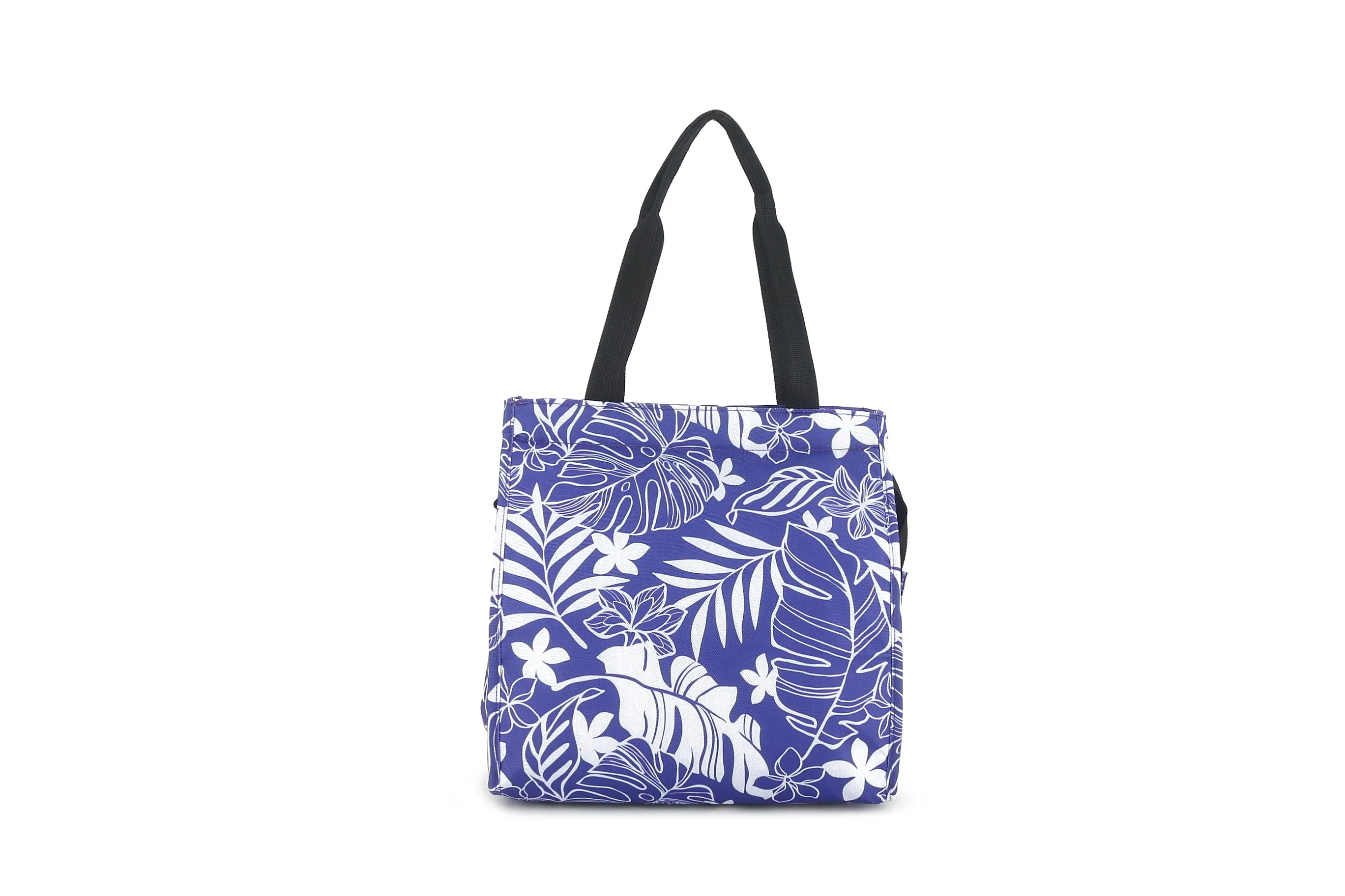 Insulated Lunch Tote Small Monstera Plumeria Purple