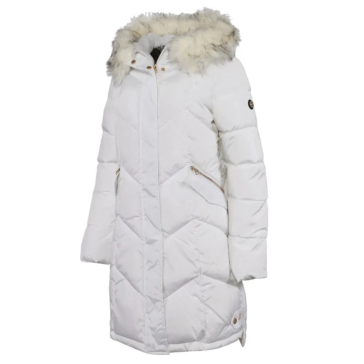 Jessica Simpson Women's Long Puffer Fur Hood Jacket