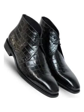 King Black Croc Chukka Boot