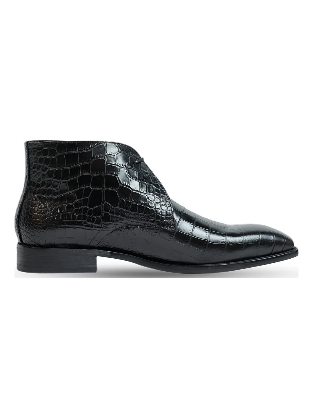 King Black Croc Chukka Boot