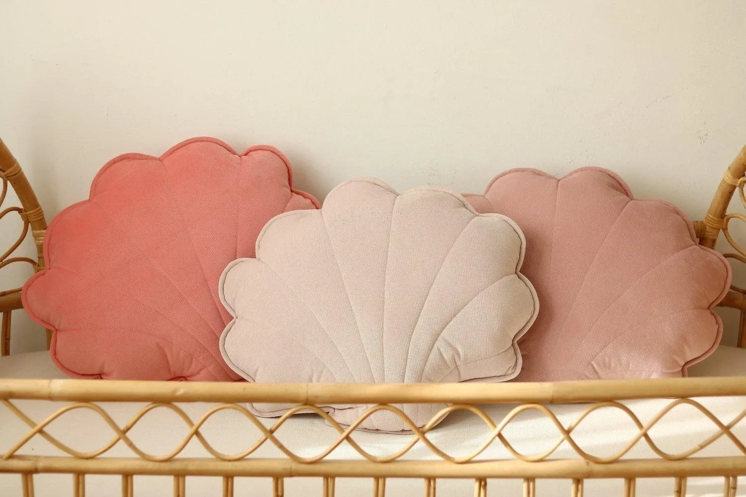 Large Velvet Powder Pink Shell Pillow