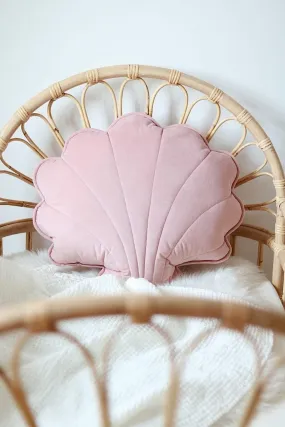 Large Velvet Soft Pink Shell Pillow