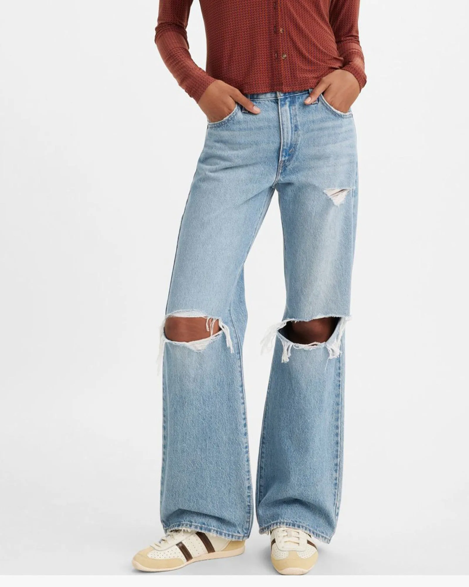 Levi's Womens Baggy Boot Loose Bootcut Jeans - Flea Market Find