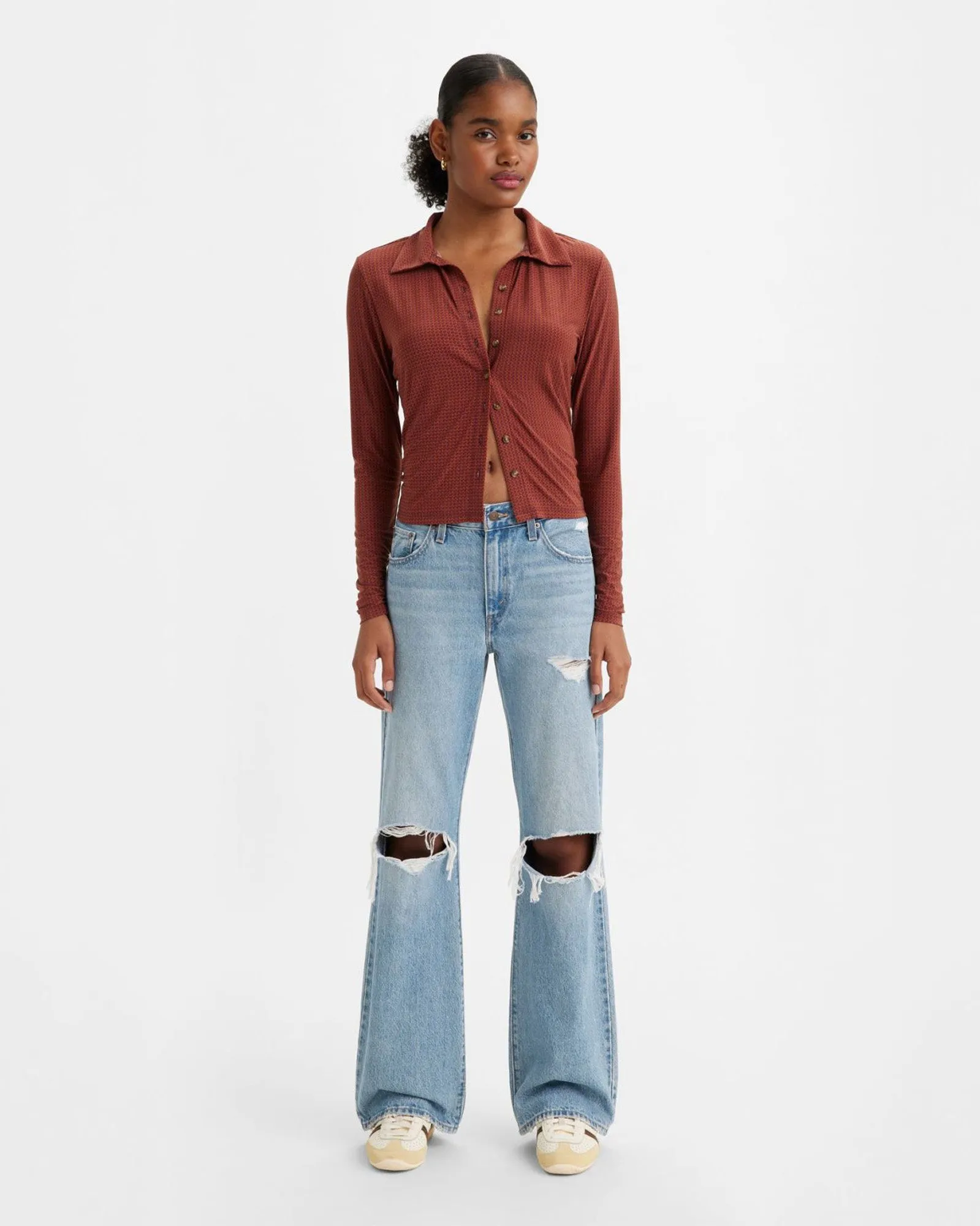 Levi's Womens Baggy Boot Loose Bootcut Jeans - Flea Market Find