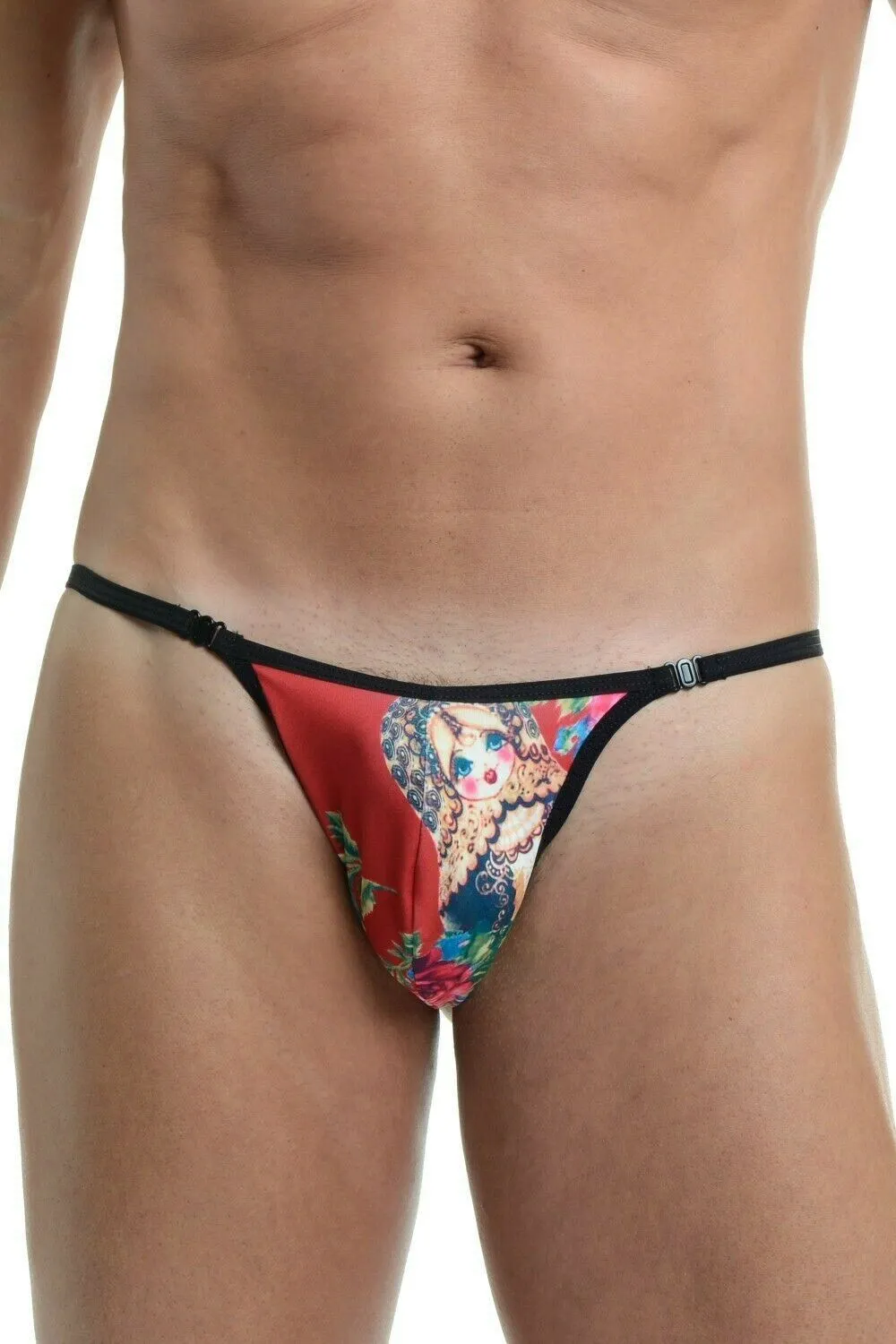 L'Homme Invisible Thong Detachable String Matryoshka Red UW21X 2