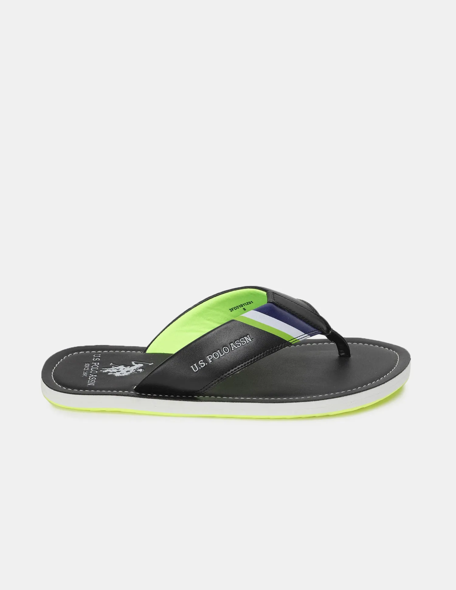 Logo Printed V-Strap Non-Skid Patt Flip Flops