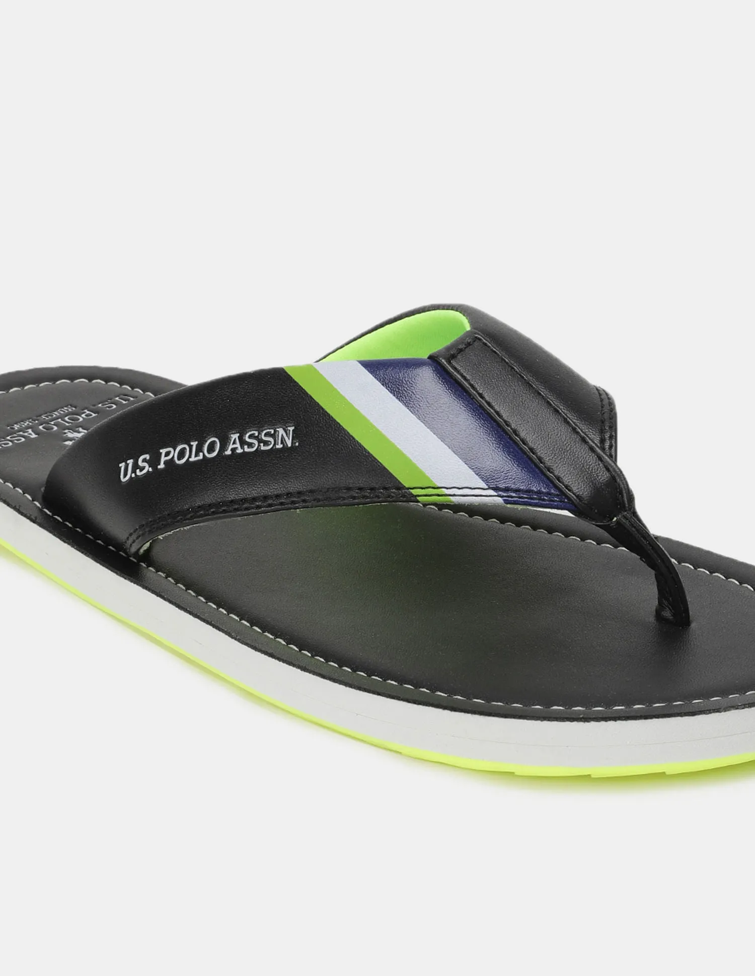 Logo Printed V-Strap Non-Skid Patt Flip Flops