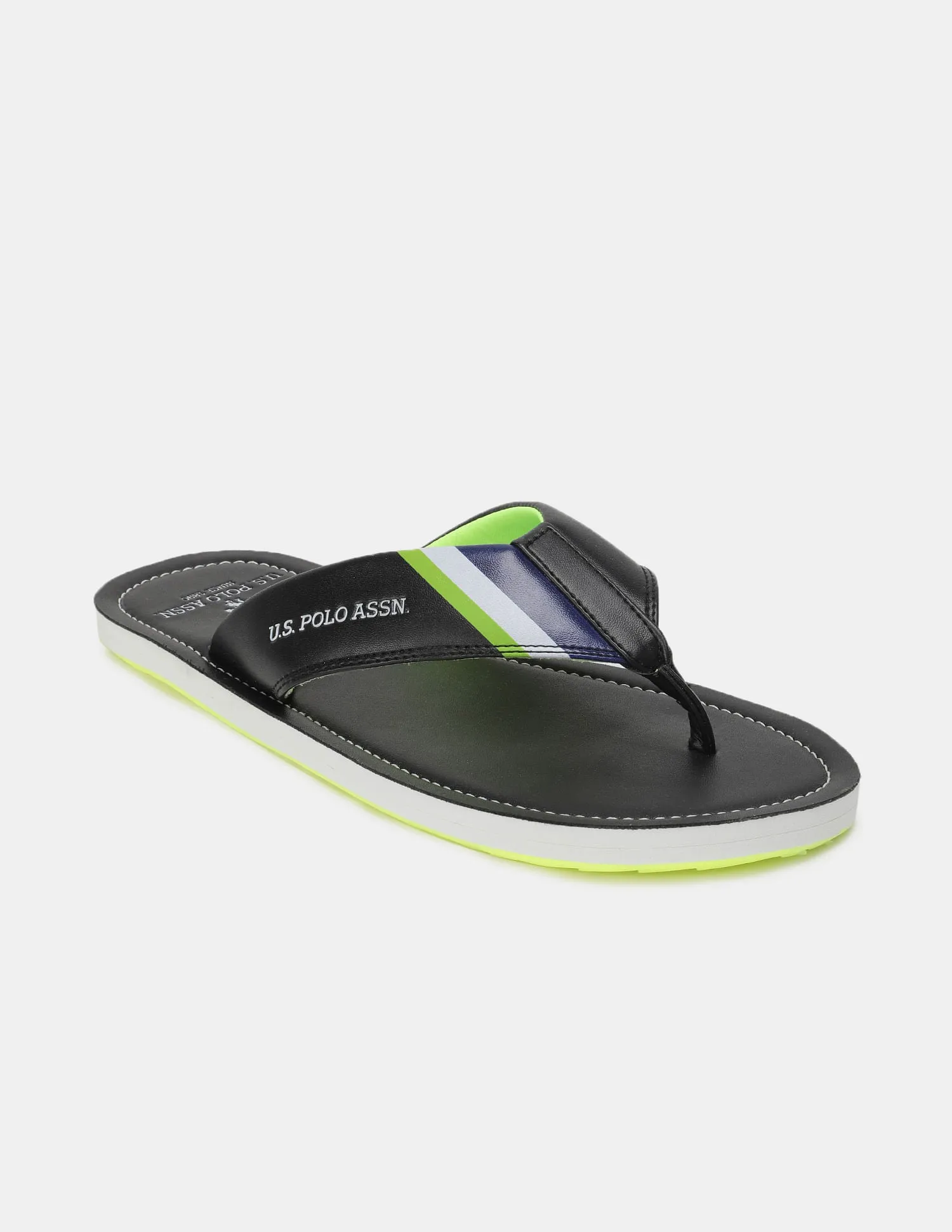 Logo Printed V-Strap Non-Skid Patt Flip Flops