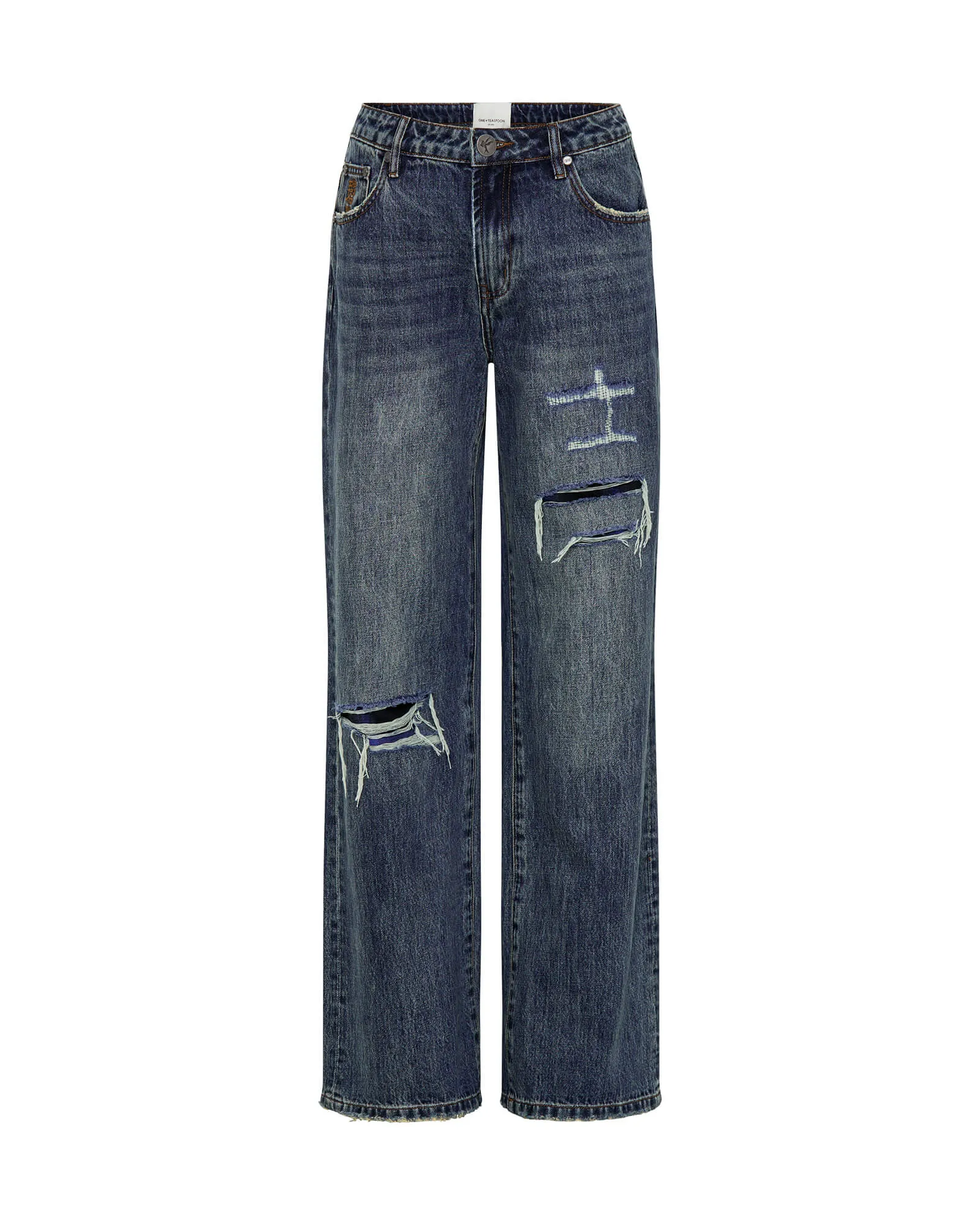 Low Riders Low Waist Wide Leg Denim Jeans - Boys Club Blue