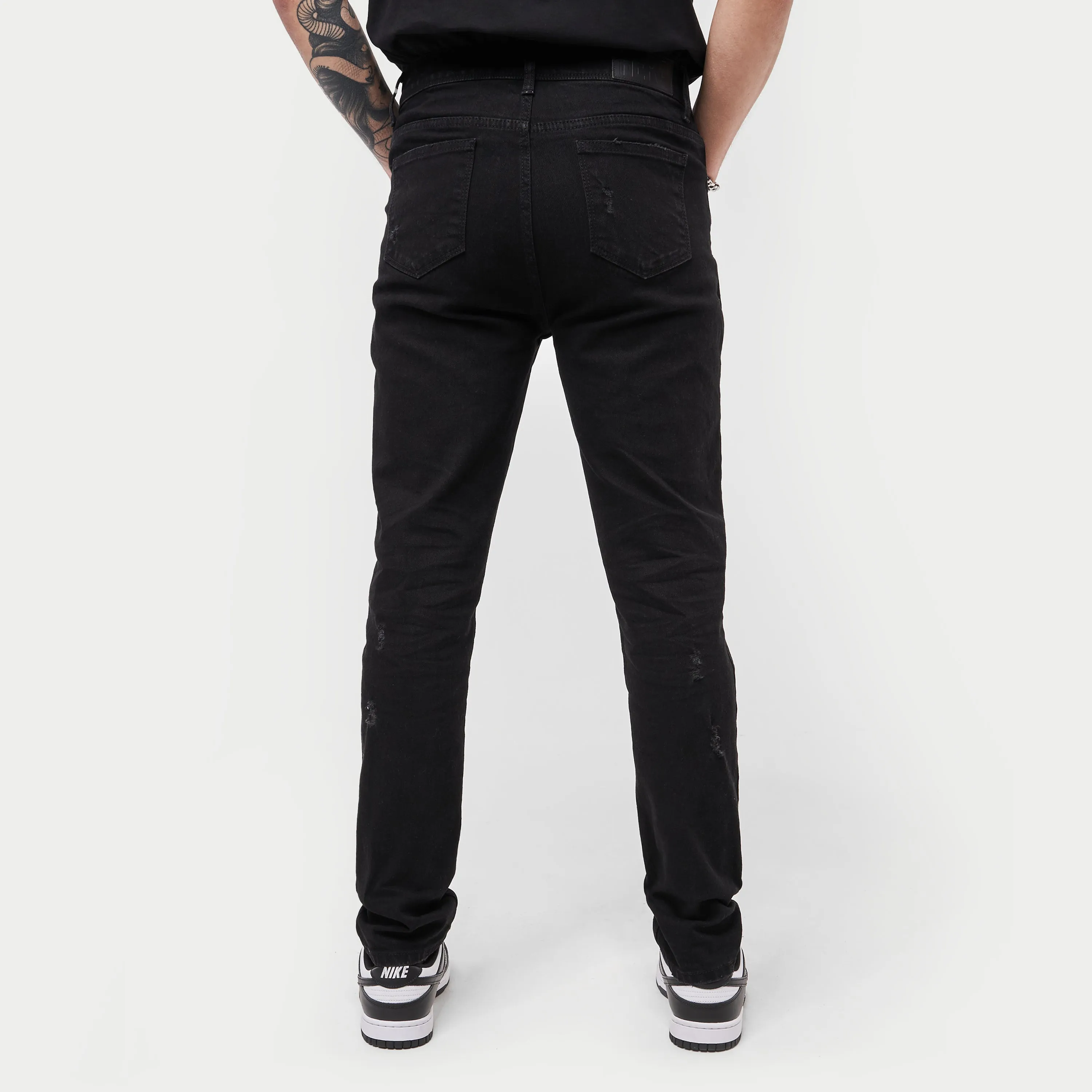 Mens Distressed Slim Fit Jean - Black