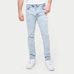 Mens Distressed Slim Fit Jean - Light Blue