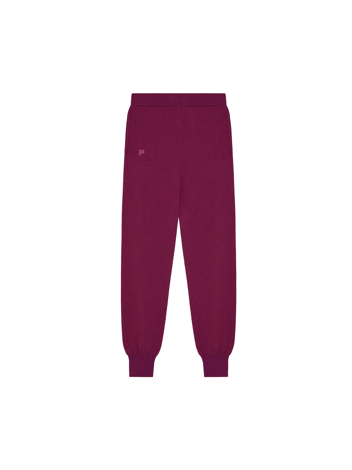 Mens Recycled Cashmere Track Pants—plum purple