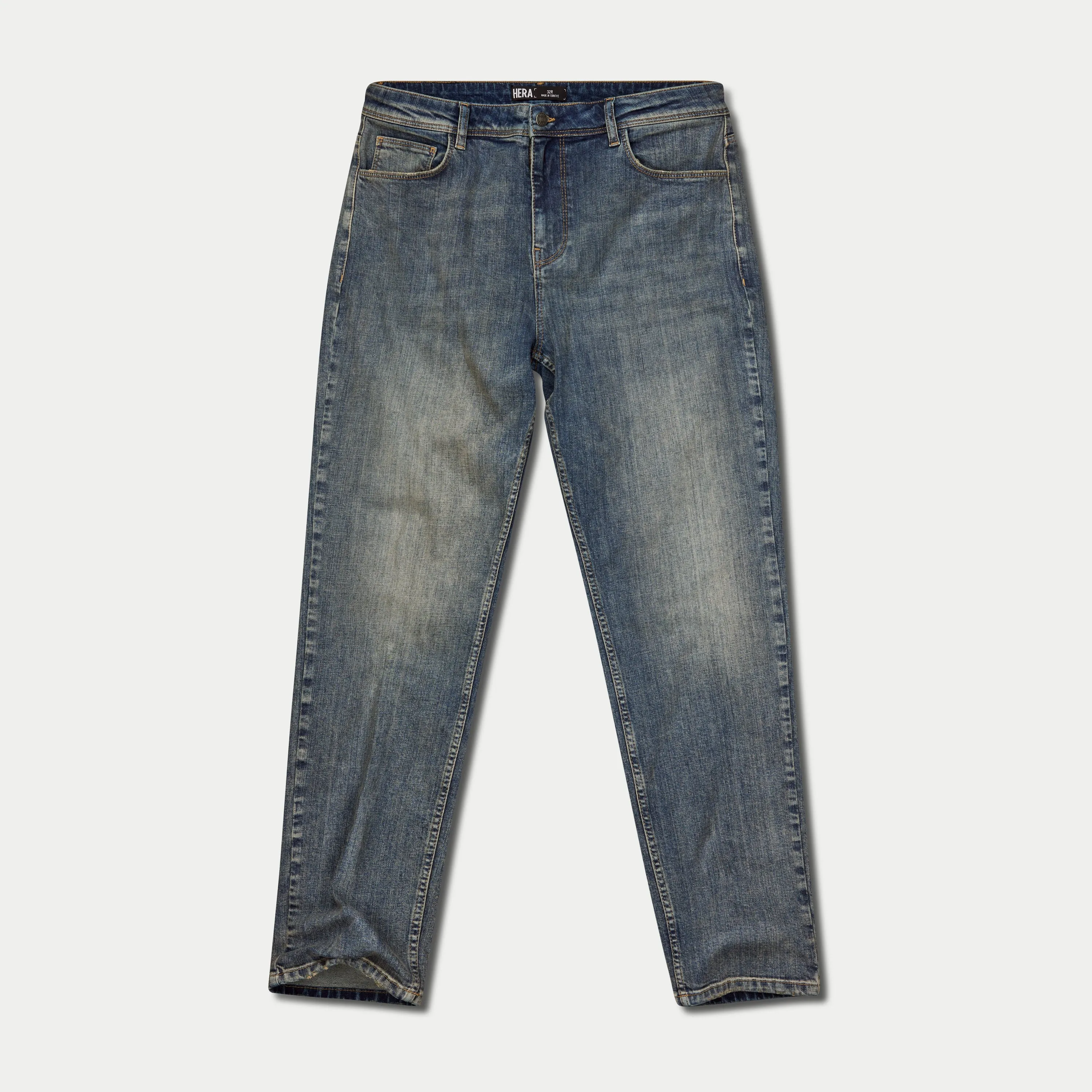 Mens Relaxed Denim Jean - Mid Wash