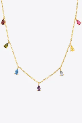 Multi-Stone Zircon Necklace in Sterling Silver or Gold Plated