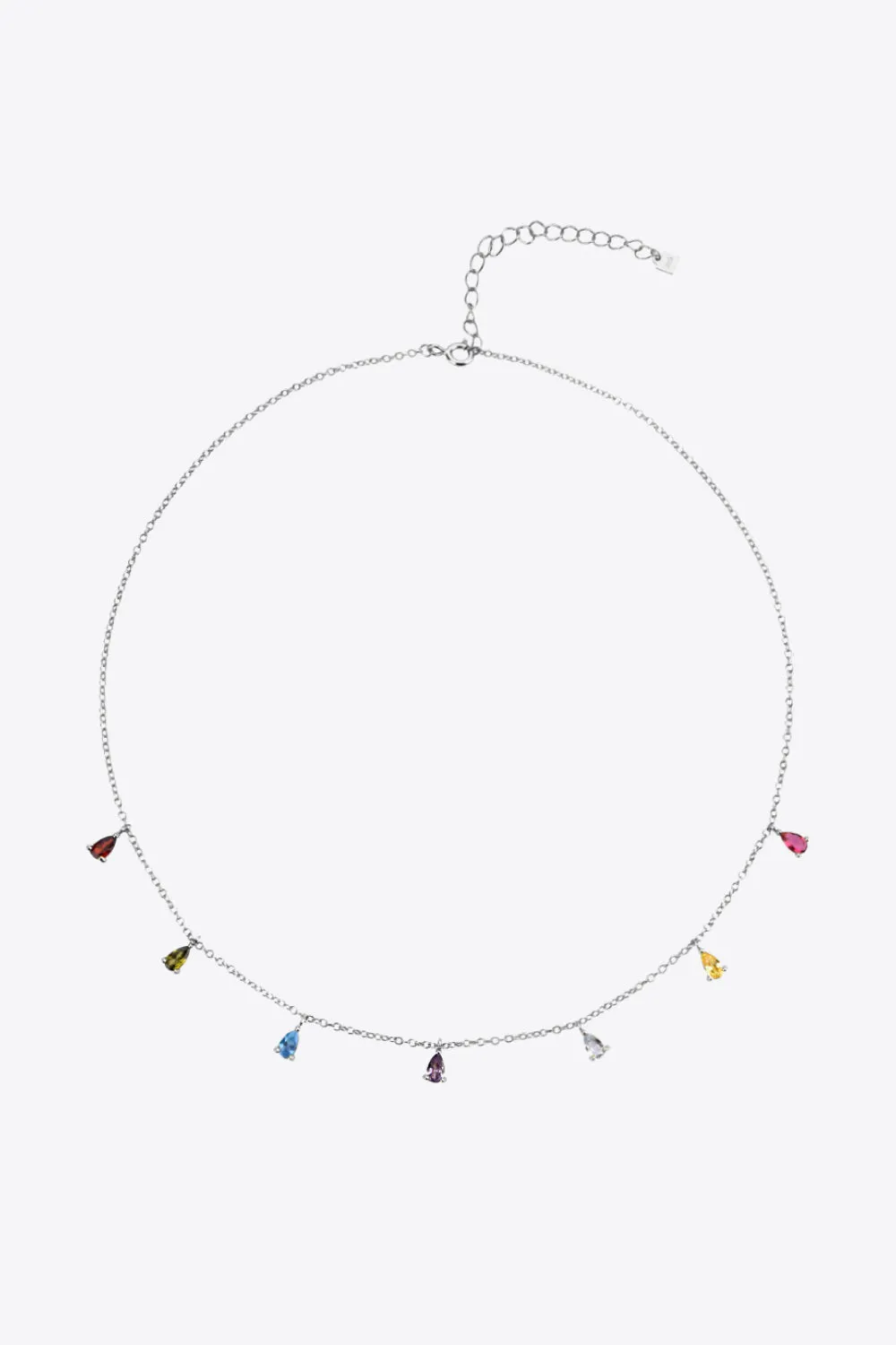 Multi-Stone Zircon Necklace in Sterling Silver or Gold Plated