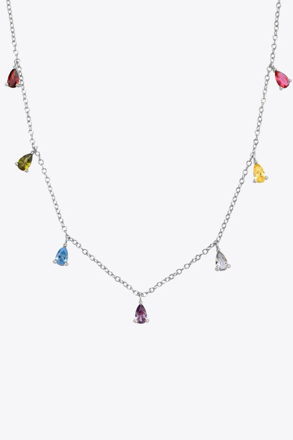 Multi-Stone Zircon Necklace in Sterling Silver or Gold Plated