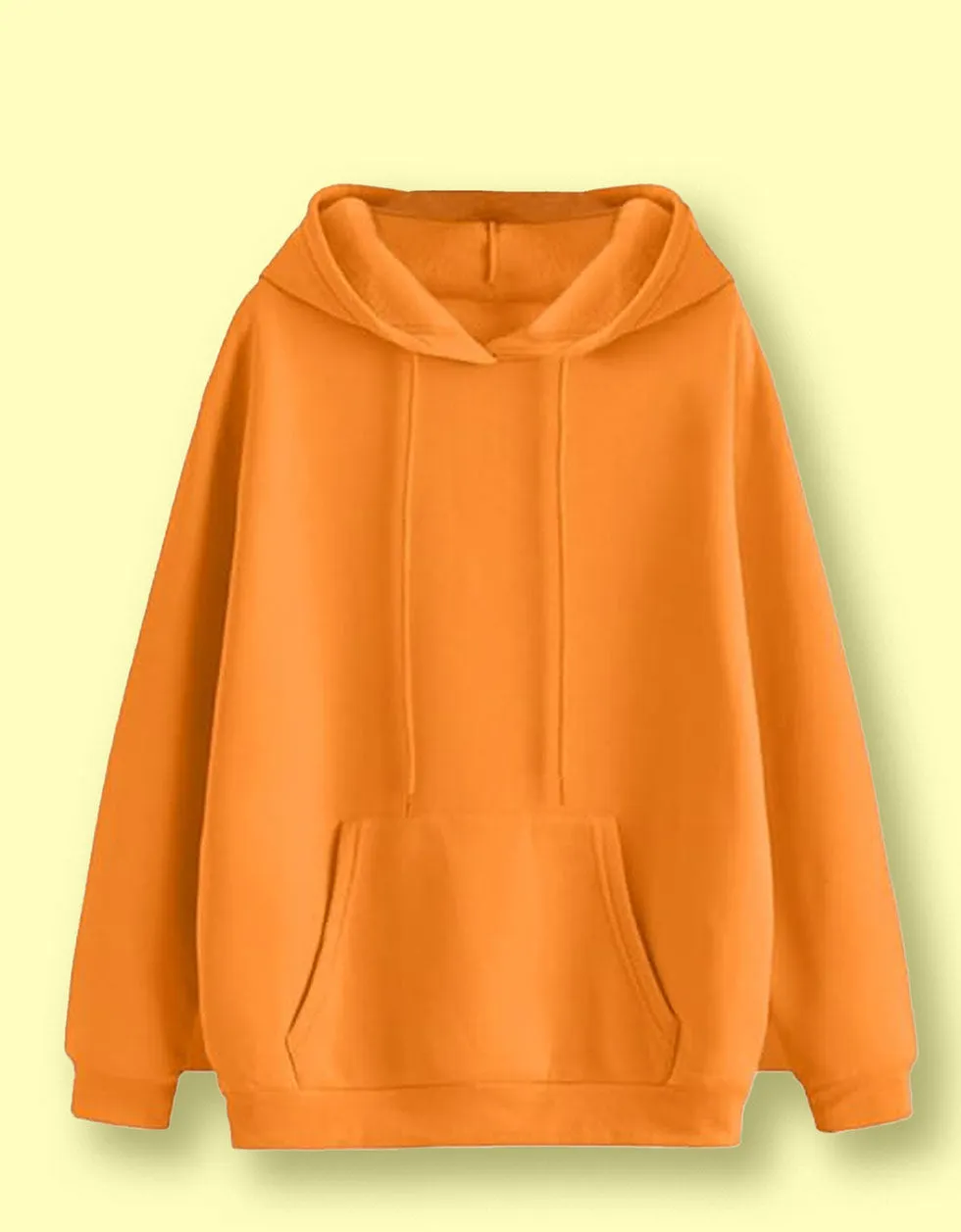 Orange Solid Regular Hoodie