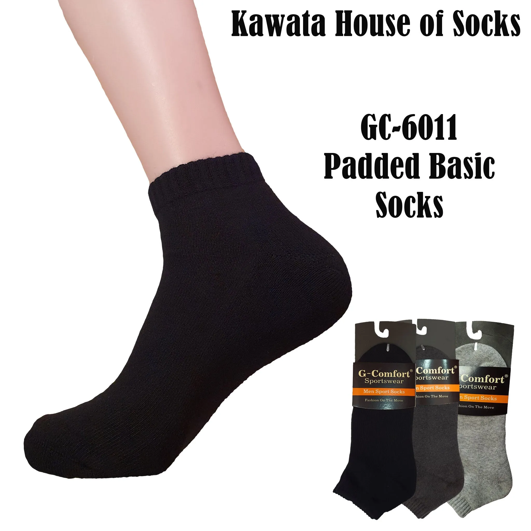 Padded Plain Ankle Sport Socks