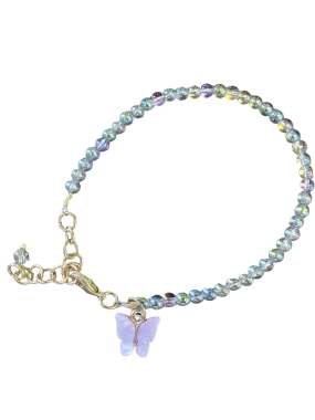 Pastel Butterfly Beaded Bracelet