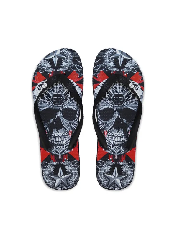 Philipp Plein Skull Flip Flops