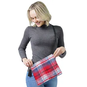 Plaid Check Crossbody Clutch Bag