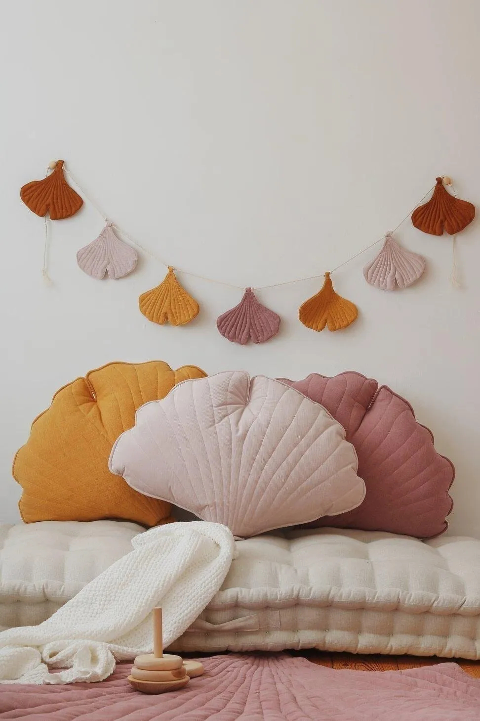 Presale - Velvet Cream Ginkgo Leaf Pillow