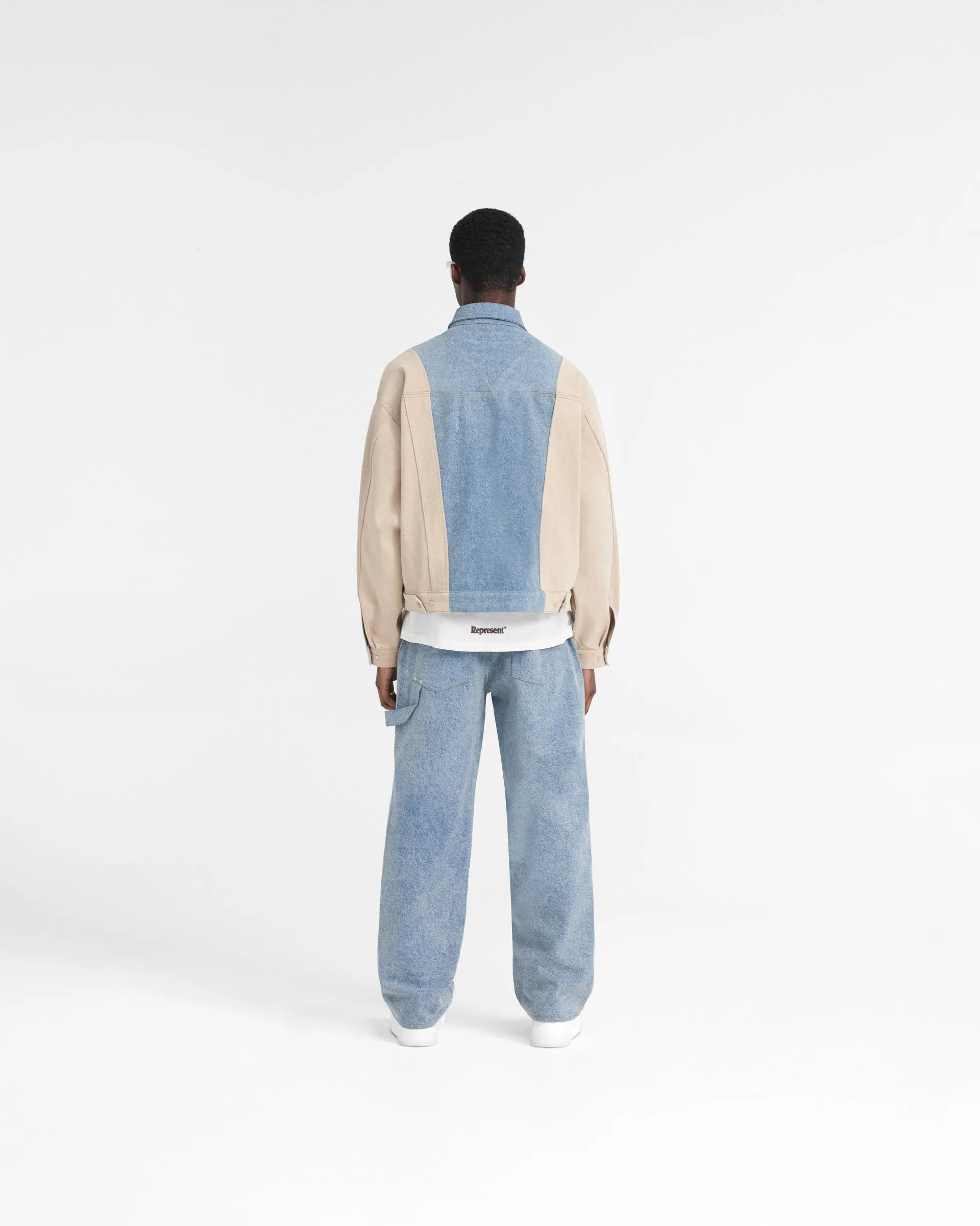 R4 Colour Block Denim Jacket - Blue