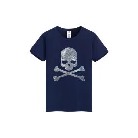 Rhinestone Pirates Skull T-shirt