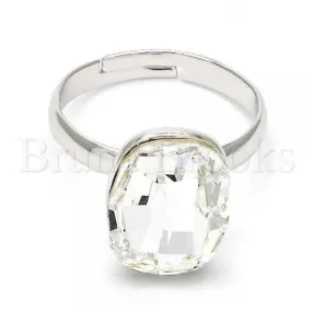 Rhodium Plated Multi Stone Ring, with Swarovski Crystals, Rhodium Tone