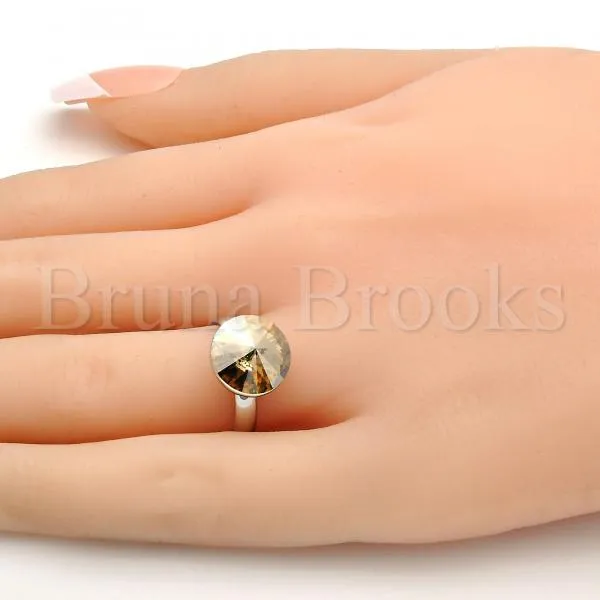 Rhodium Plated Multi Stone Ring, with Swarovski Crystals, Rhodium Tone