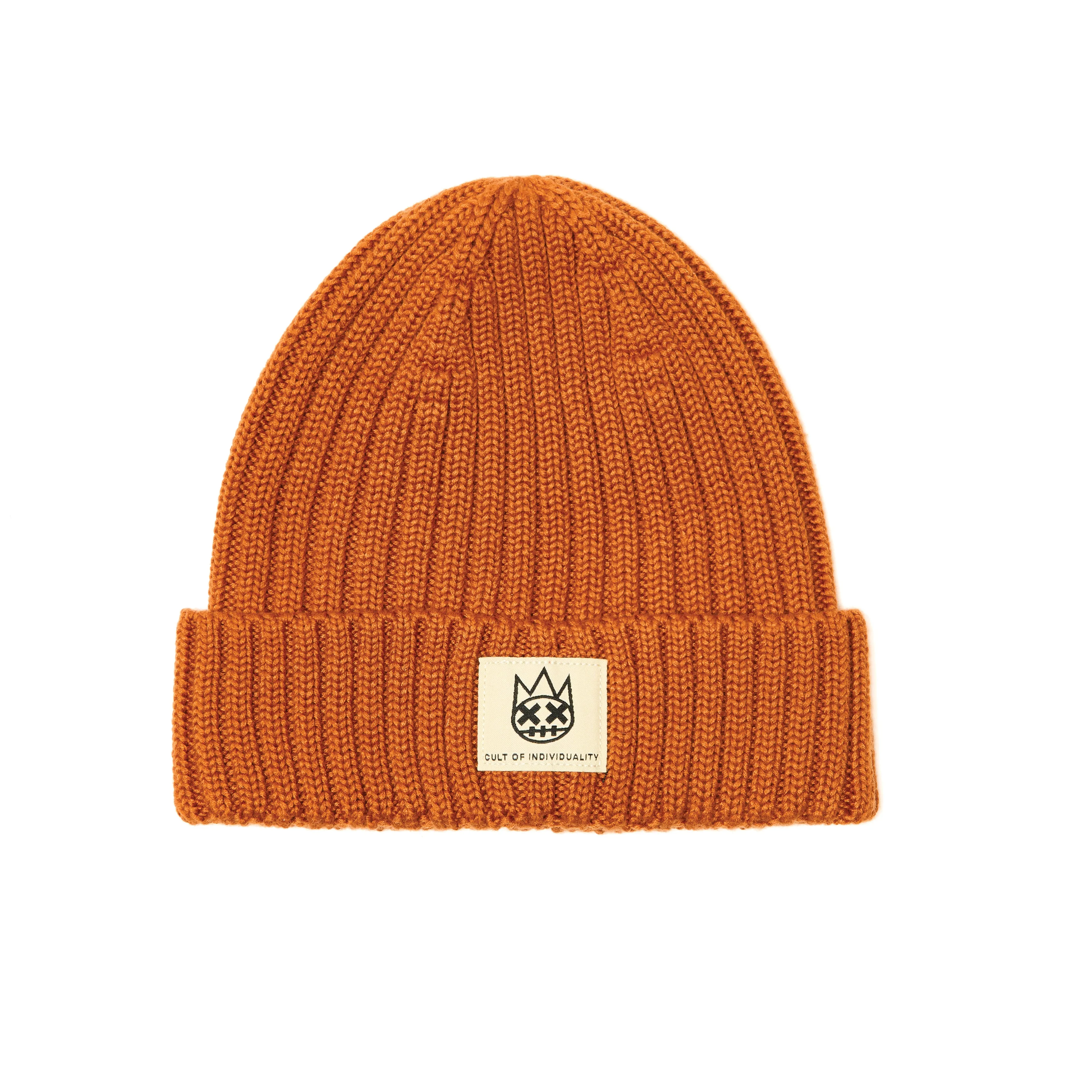 SHIMUCHAN LOGO KNIT HAT IN VINTAGE RUST