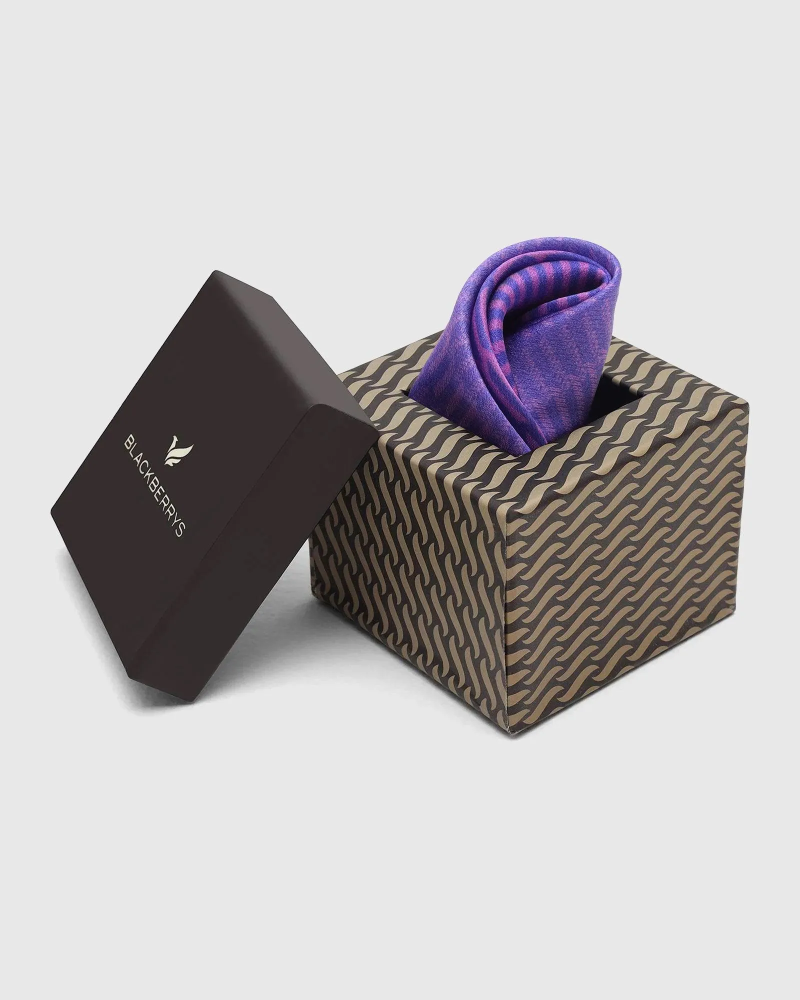 Silk Lavender Printed Pocket Square - Toyota