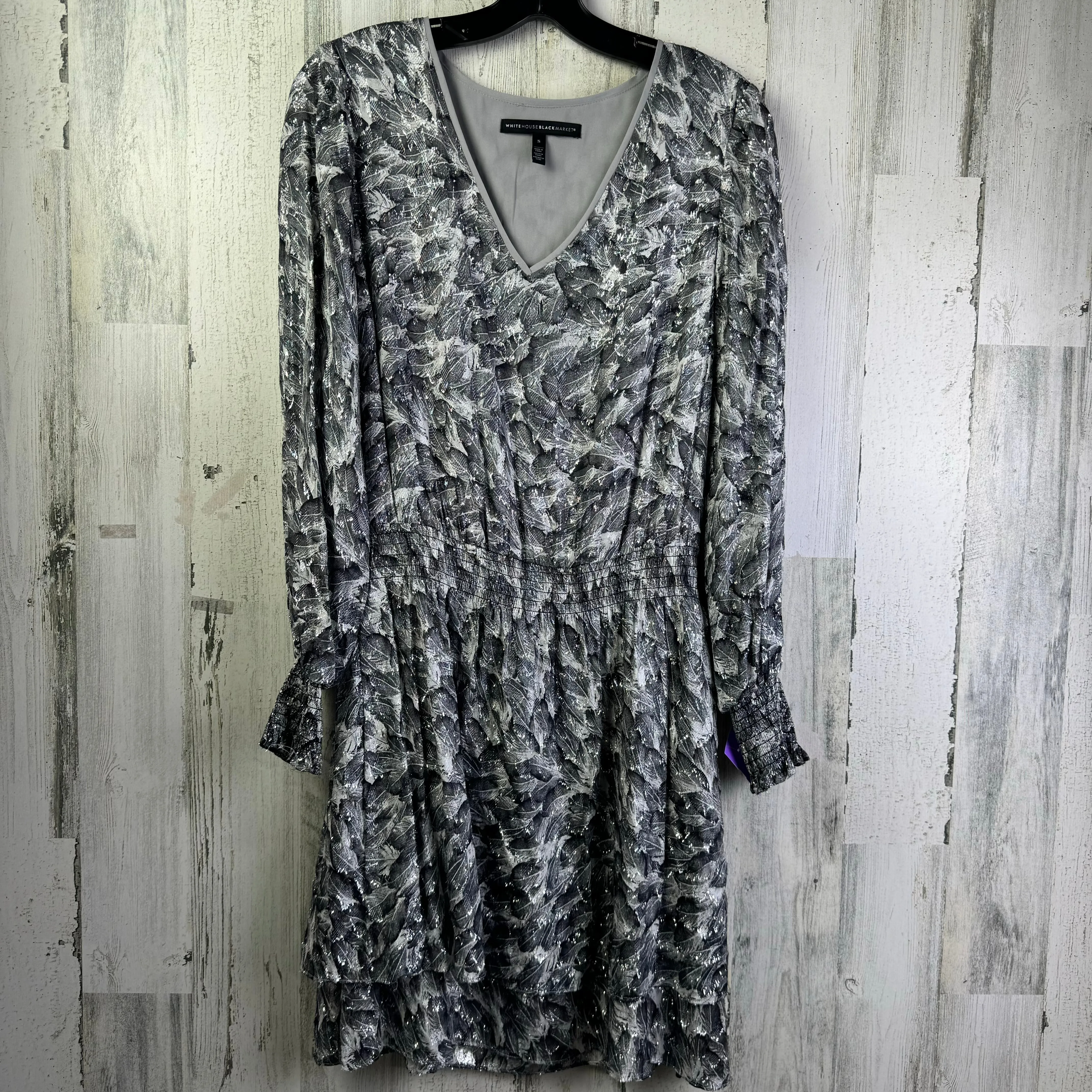 Silver Dress Party Short White House Black Market, Size S