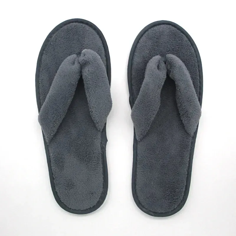 Soft Winter Hotel Slippers Men Women Travel Disposable Cotton Flip-Flops Home Hospitality Soft SPA Guest Slides