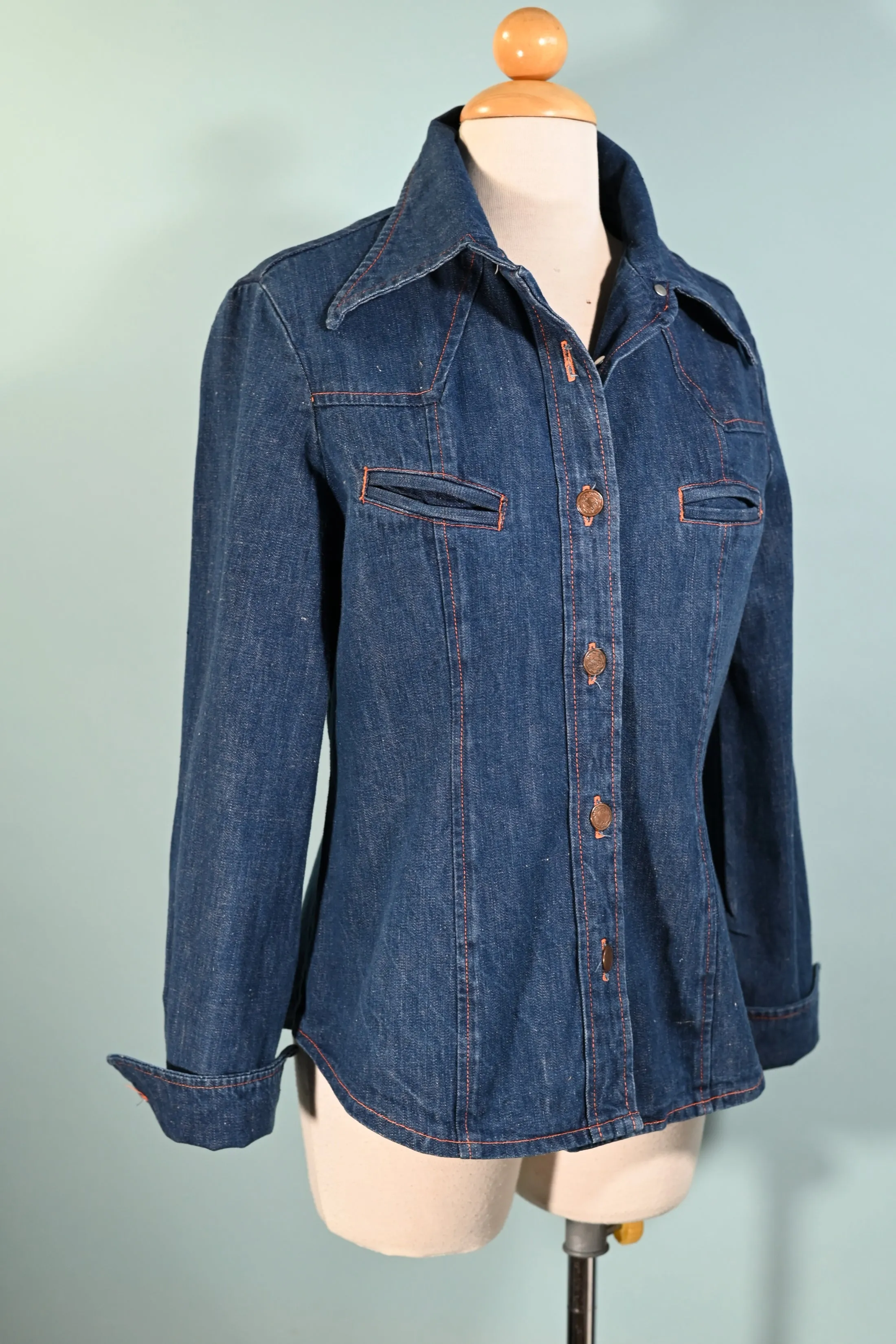 SOLD Vintage 60s/70s Denim Blouse/Shirt by Back Gamin