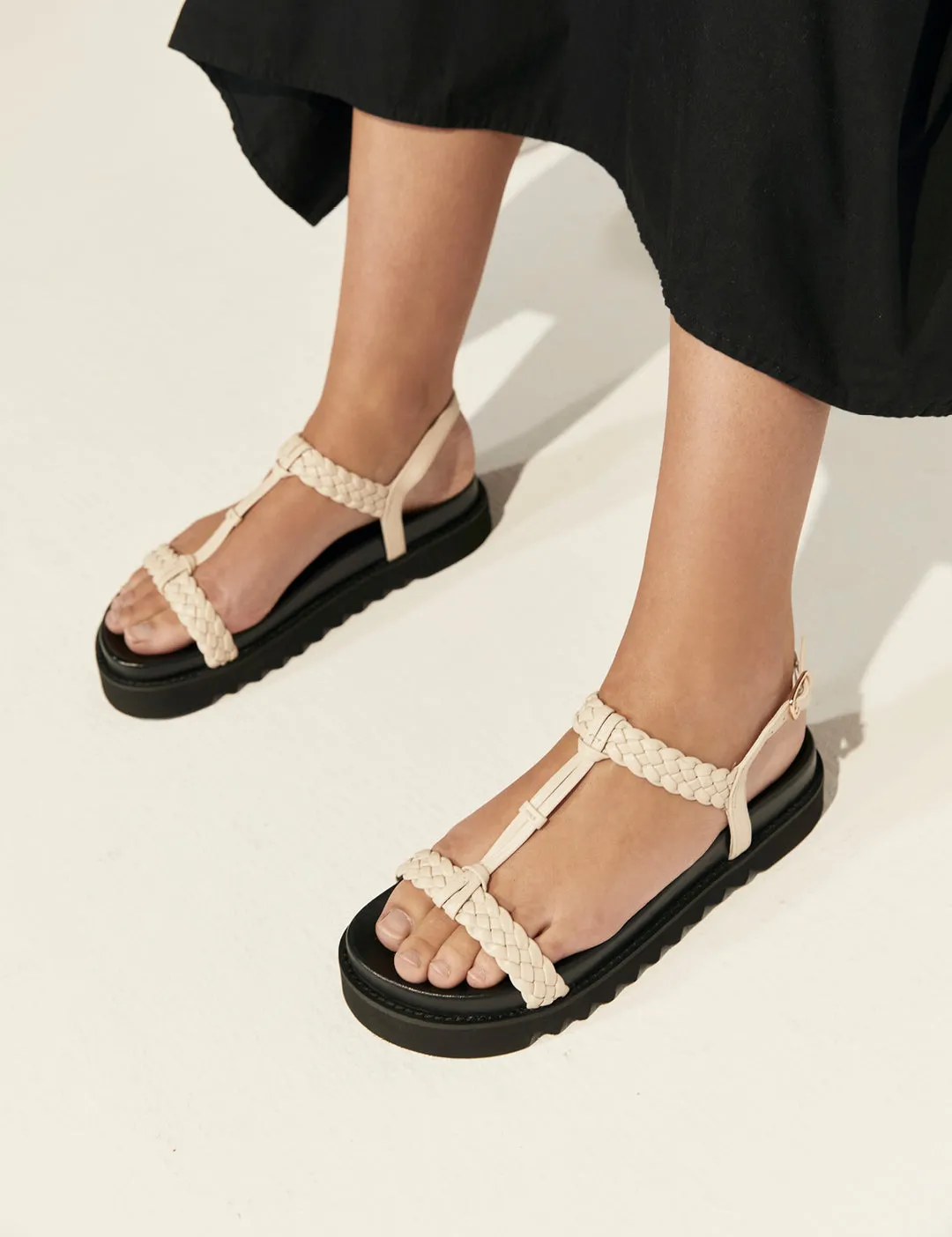 T-Bar Braided Sandal