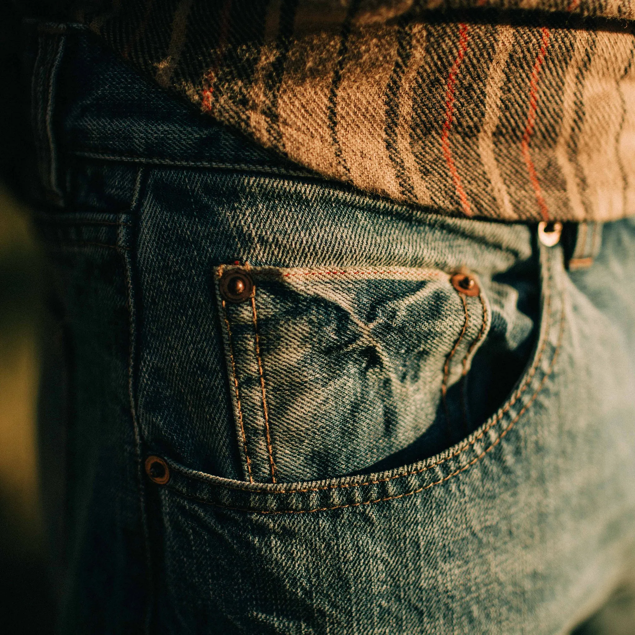 The Slim Jean in Patch Wash Selvage