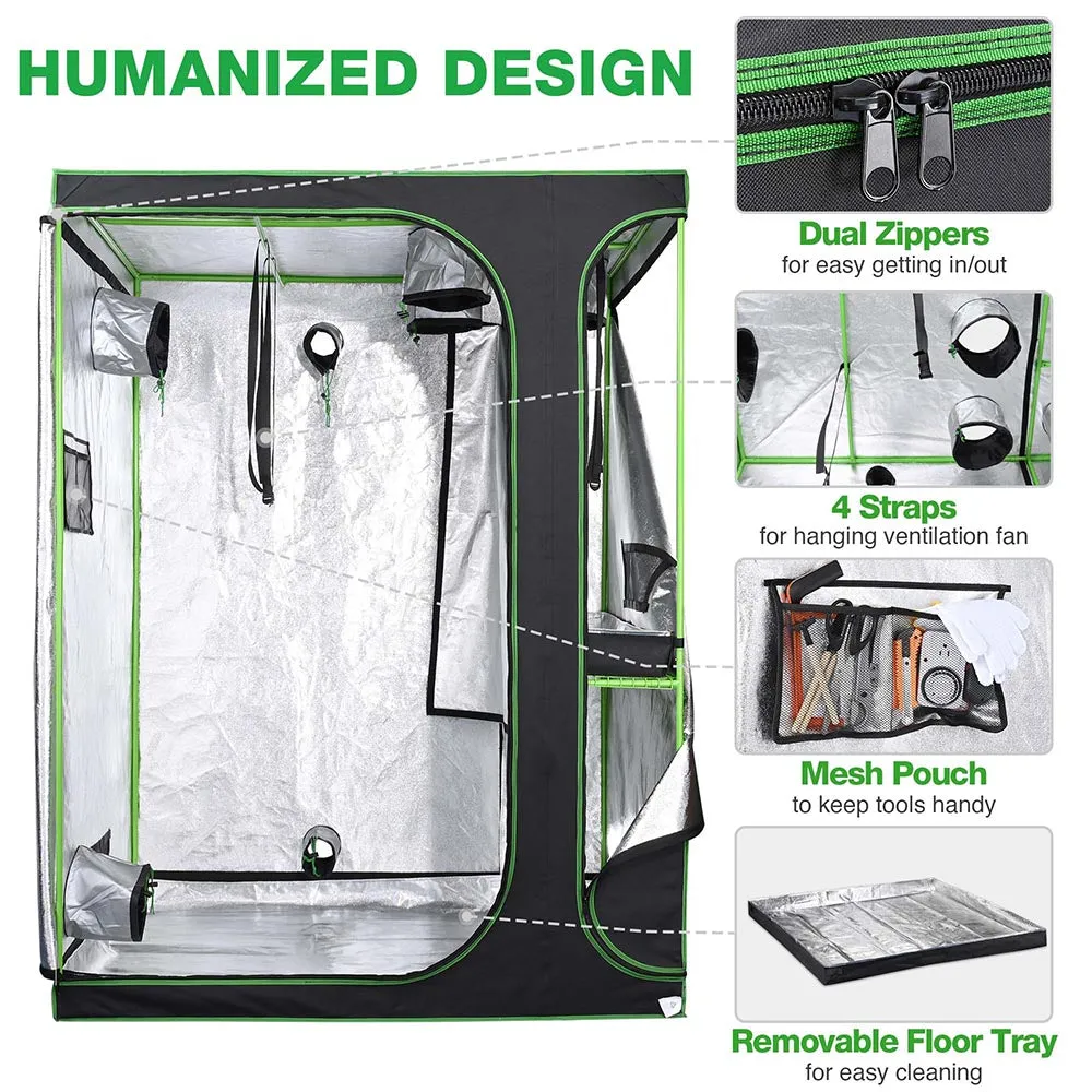 TheLAShop 2 in 1 Grow Tent with Shelf 5x4x6.7ft Hydroponic Grow Room