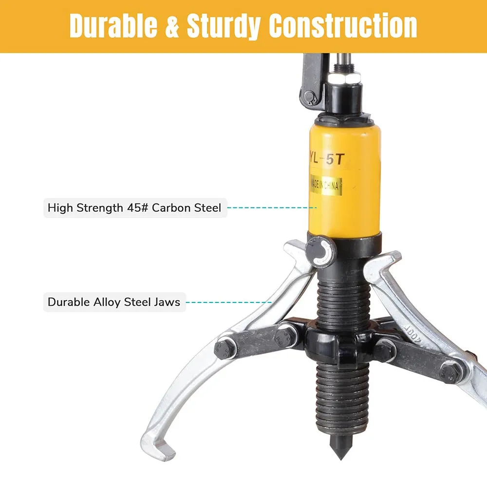 TheLAShop 3-Jaw Hydraulic Gear Puller Changeable Kit w/ Case, 5 Ton