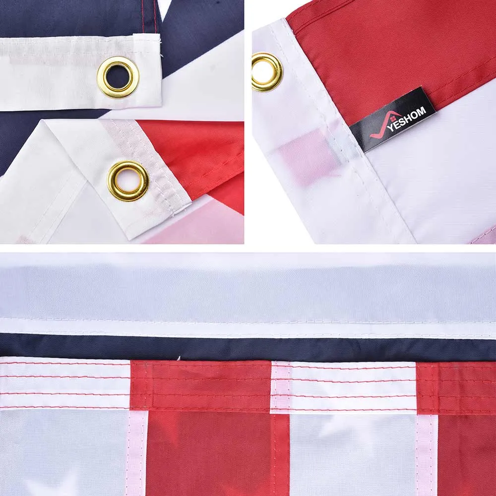 TheLAShop Embroidered US American Flag Star Stripe w/ Grommet