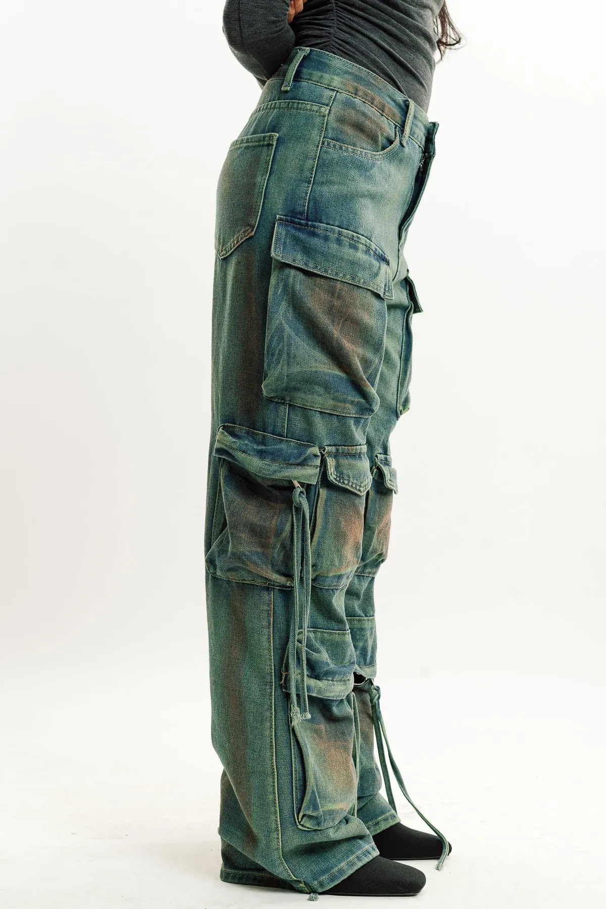 Vintage Street Style Cargo Jeans