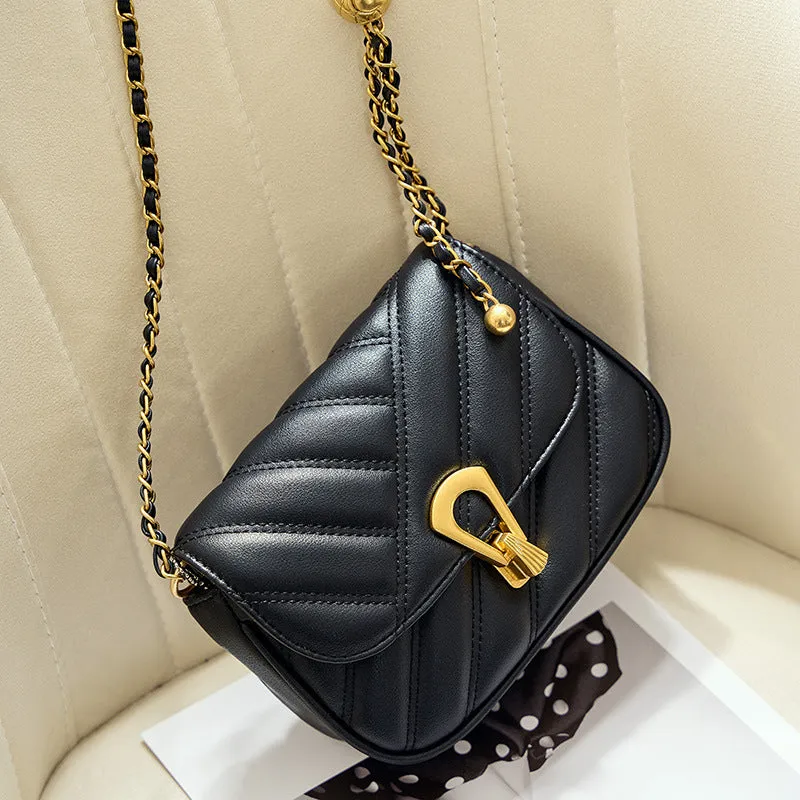 Women Fashion Leather Chain Strap Crossbody Bag