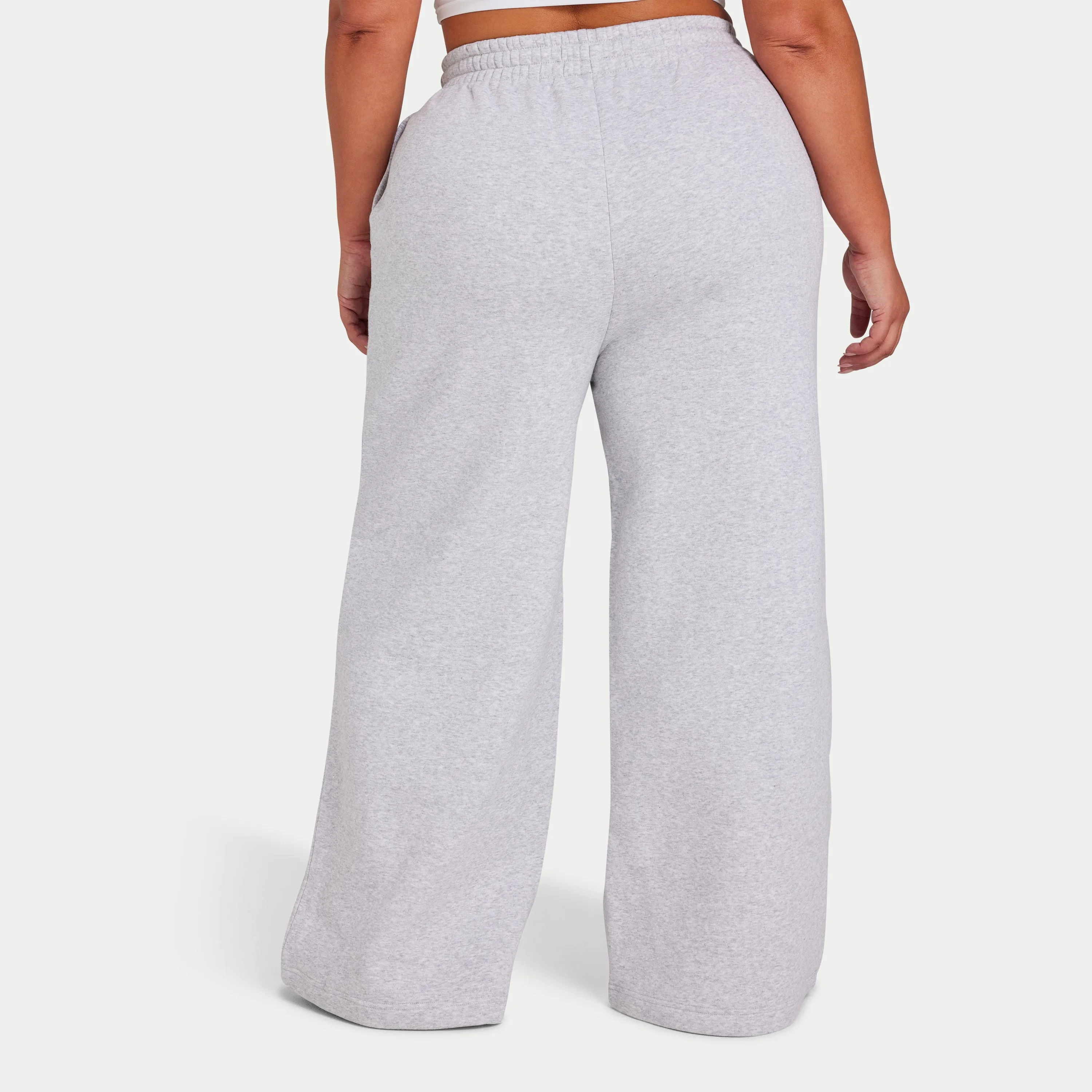 Womens Collective Wide Leg Sweatpant - Grey Marl