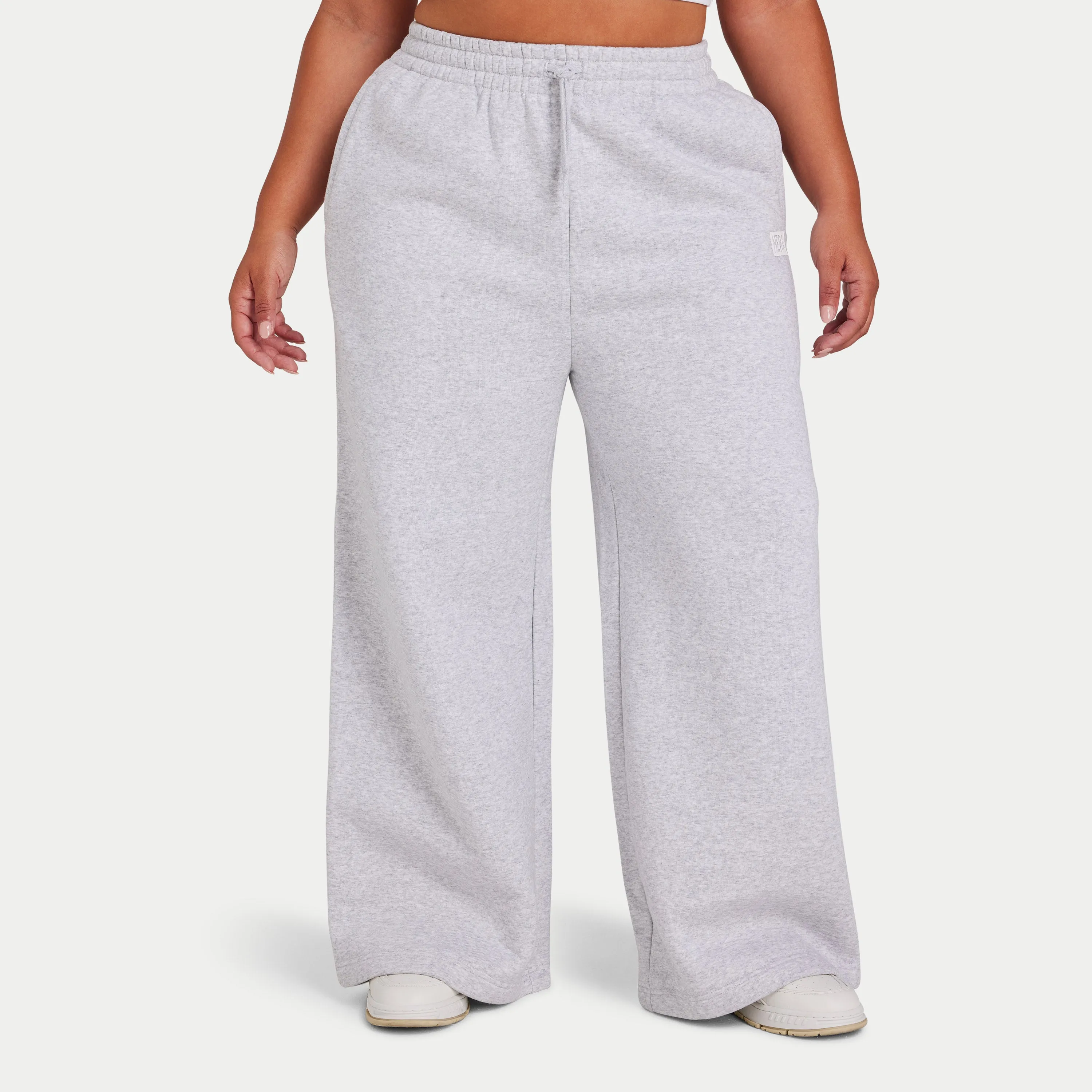 Womens Collective Wide Leg Sweatpant - Grey Marl